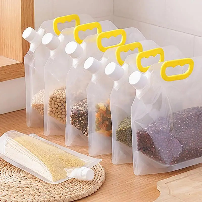 1/5Pcsrice Packaging Bag Grains Sealed Bag Moisture-Proof and Insect-Proof Transparent Thickened Portable Food-Grade Storage Bag