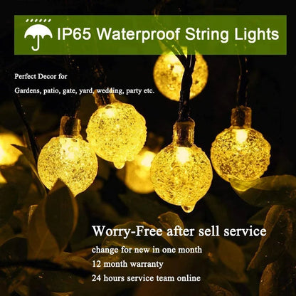 Solar Crystal Globe LED String Lights 60 LED 8 Lighting Modes IP65 Fairy Light Christmas Garland For Garden Party Decor 1pc/2pcs