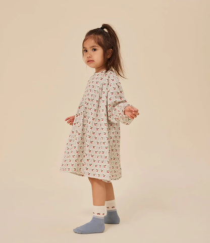 Spring KS Children's Clothing Girls Cherry Dresses Print T Shirt Casual Pants Suits Kids Sling Dress Toddler Girls Jumpsuit Sets