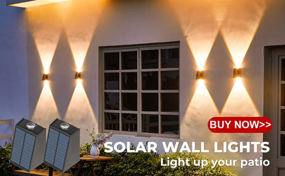 Solar Wall Lamp Outdoor Solar LED Light Waterproof Up And Down Luminous Lighting Balcony Yard Garden Decoration Lights