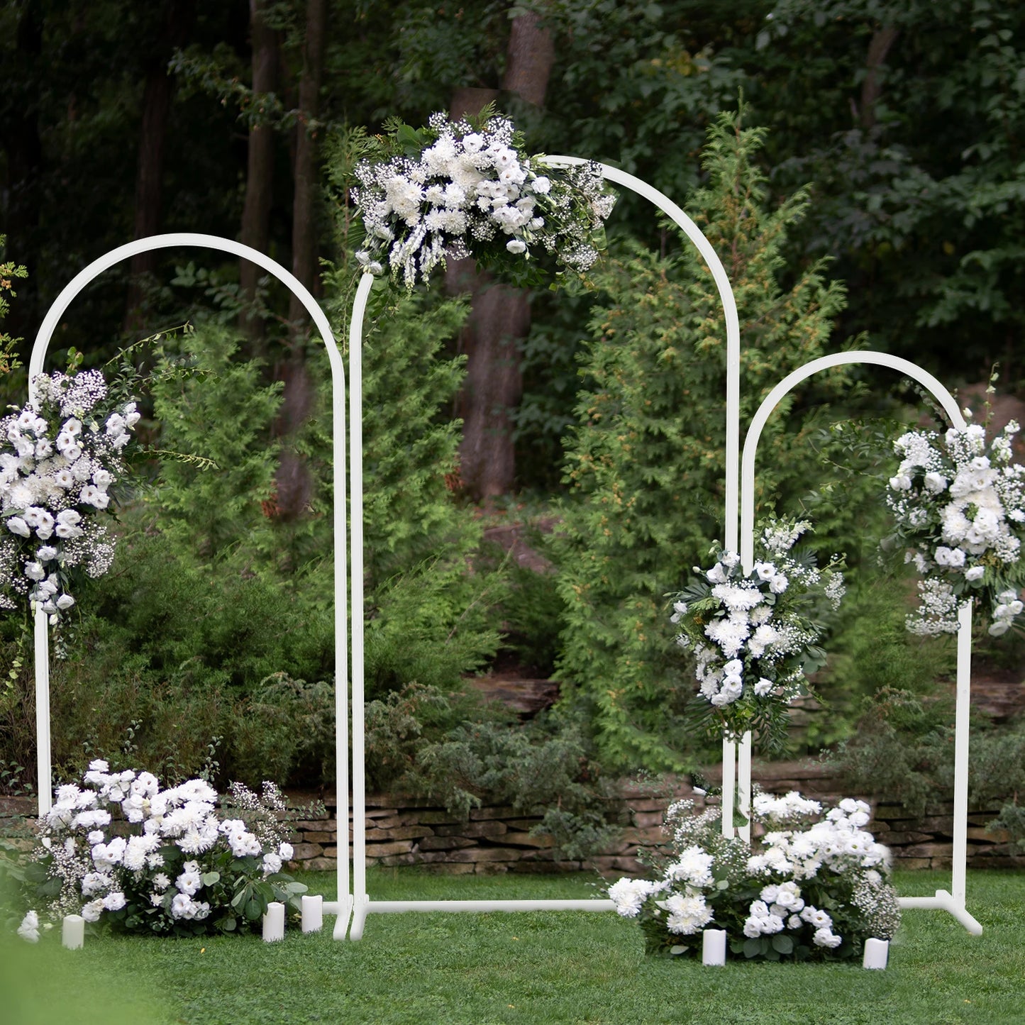 Set of 3 Metal Wedding Arch, Balloon Arch Backdrop Arch Stand for Wedding, Bridal, Garden, Yard, Indoor Outdoor Party Decoration