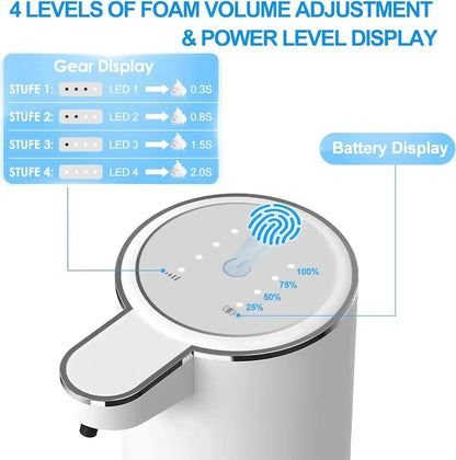 Xiaomi Automatic Soap Dispenser Touchless Foaming Soap Dispenser 380ml USB Rechargeable Electric 4 Level Adjustable For Home