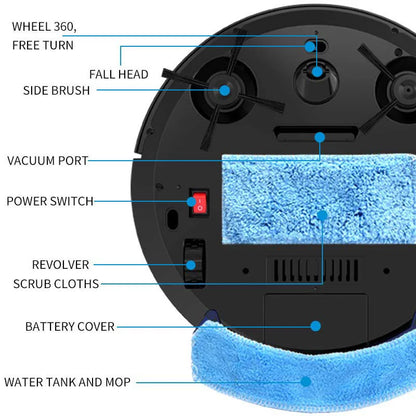 Automatic Smart Vacuum Cleaner  App Control Wet And Dry Floor Sweep 2800PA Suction Super Quiet Mopping Machine Cleaning Robot