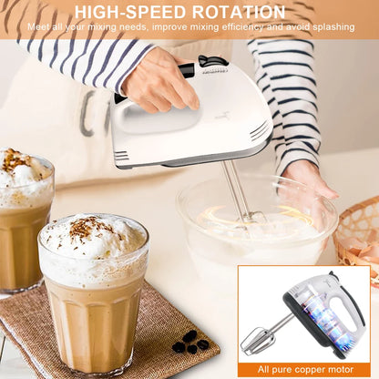 Electric Professional Handheld Blender Mixer Egg Beater Automatic Cream Blender Dough Cake Baking Pastry