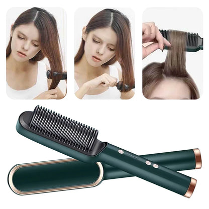 2-in-1 Portable Hair straightener Electric hair straightening comb PTC multi-function mini quick hot hair straightener