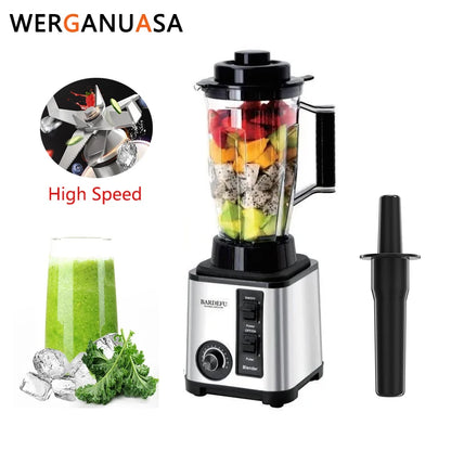 3 in 1 Professional Blender for Shakes Smoothies Stainless Steel High Speed Kitchen Ice Blender Frozen Drinks Maker