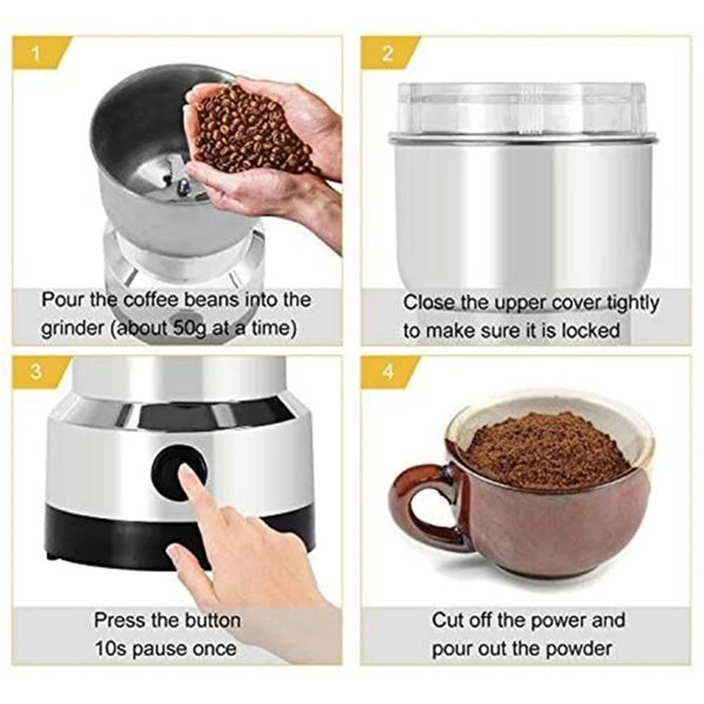 Electric Coffee Grinder Kitchen Cereals Nuts Spices Beans Flour Spice Grains Grinder Machine Portable Coffee Beans Chopper