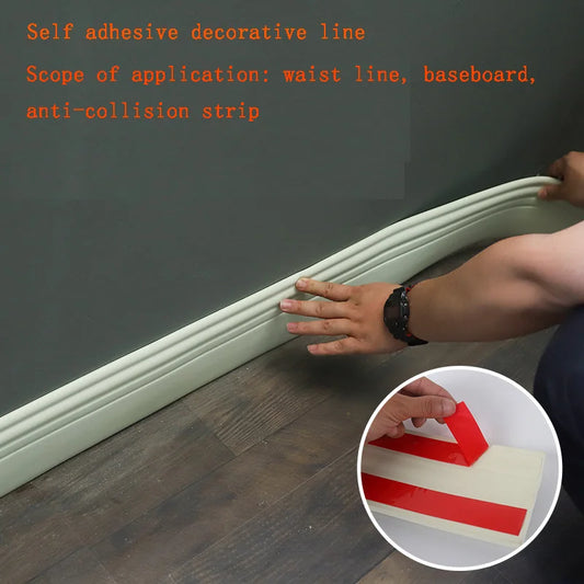 5M PVC Anti Collision Strip NBR Decorative Line TV Background Wall Edge Skirting Wall Trimming Foam Waist Line Self-adhesive