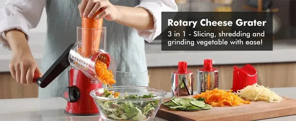 Manual Rotary Grater For Cheese And Vegetable Potato Slicer Mandoline Chopper Stainless Steel Cutter Kitchen Accessorie Tools