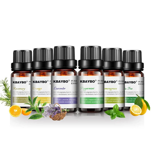 Essential Oils for Diffuser, Aromatherapy Oil Humidifier 6 Kinds Fragrance of Lavender, Tea Tree, Rosemary, Lemongrass, Orange