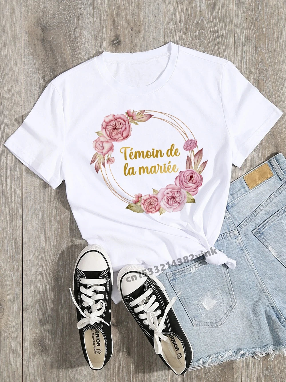 Lovely Team Bride Future Mariee Wedding Party Women Evjf Tee Shirt Casual ladies basic O-collar White Short Sleeved T-shirt Girl