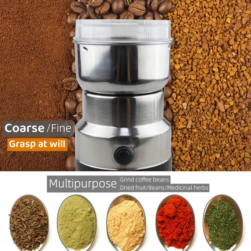 Electric Coffee Grinder Kitchen Cereals Nuts Spices Beans Flour Spice Grains Grinder Machine Portable Coffee Beans Chopper