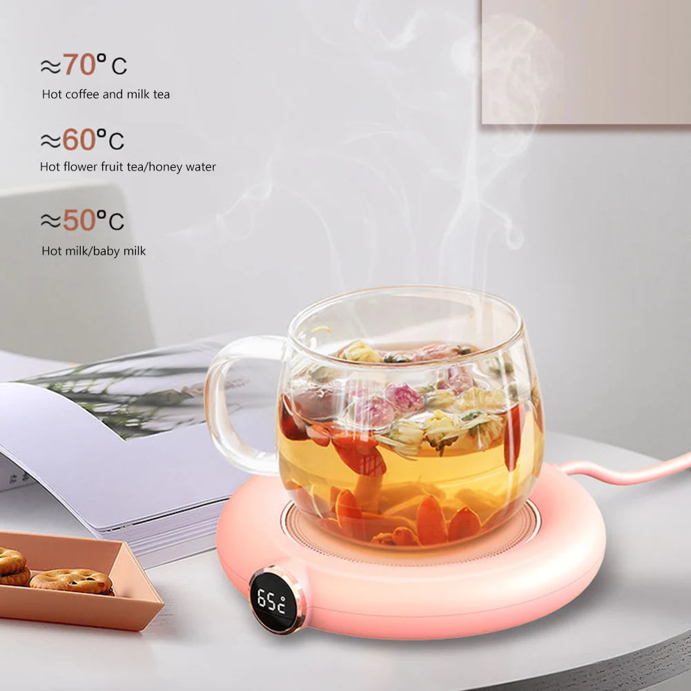 Electric Coffee Mug Heater Coaster Constant Temperature Milk Hot Plate Lightweight Coffee Cup Warmer Adjustable for Home Office