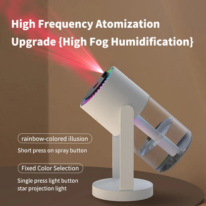 2024 New 280ML Portable Rotating Humidifier Car Diffuser Humidifier with With Projection Lights Colorful Marquee Ambient Light