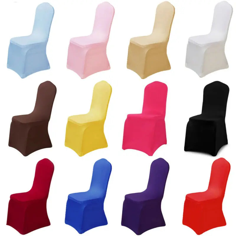 12 Colors Thicken Spandex Stretch Chair Covers Wedding Party Banquet Decoration Universal Chair Covers