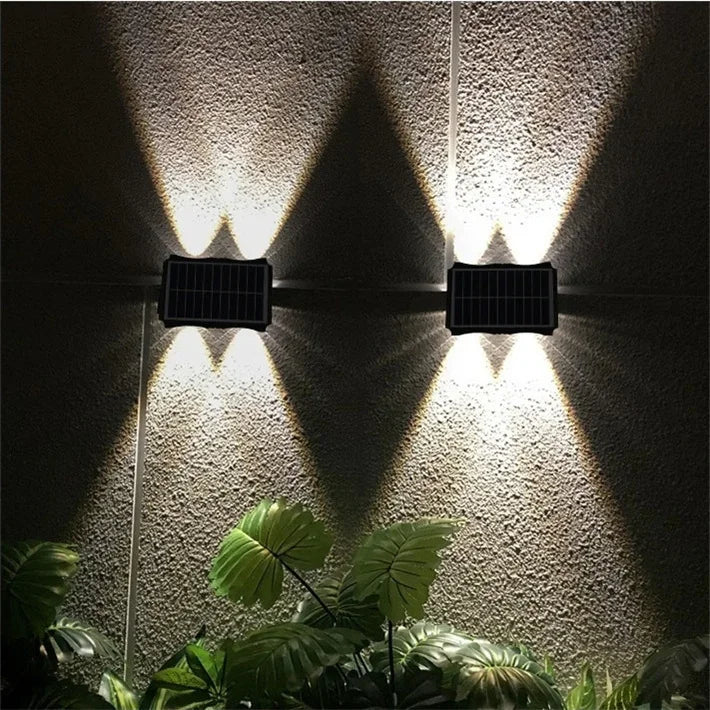 Solar Wall Lamp Outdoor Solar LED Light Waterproof Up And Down Luminous Lighting Balcony Yard Garden Decoration Lights