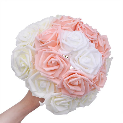 10/25/50Pcs Artificial Rose Flowers Foam Fake Faux Flowers Roses for DIY Wedding Bouquets Party Home Decor Garden Decoration