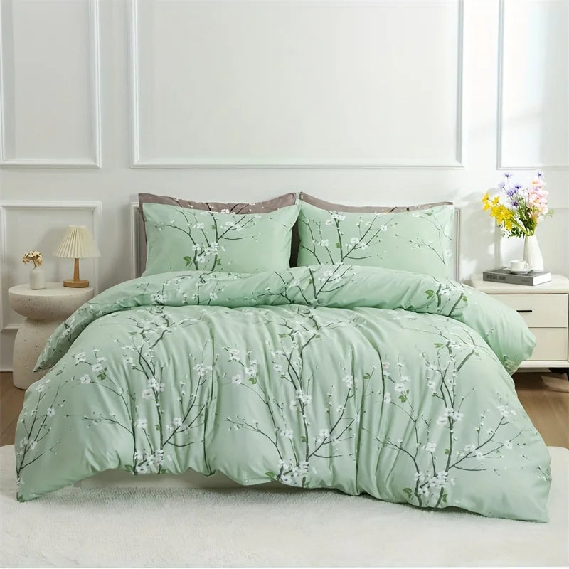 Bedding SetBedding Set Tree Branch Printing Bedding with Pillowcases Soft Lightweight Down Alternative Summer Bedding Sets