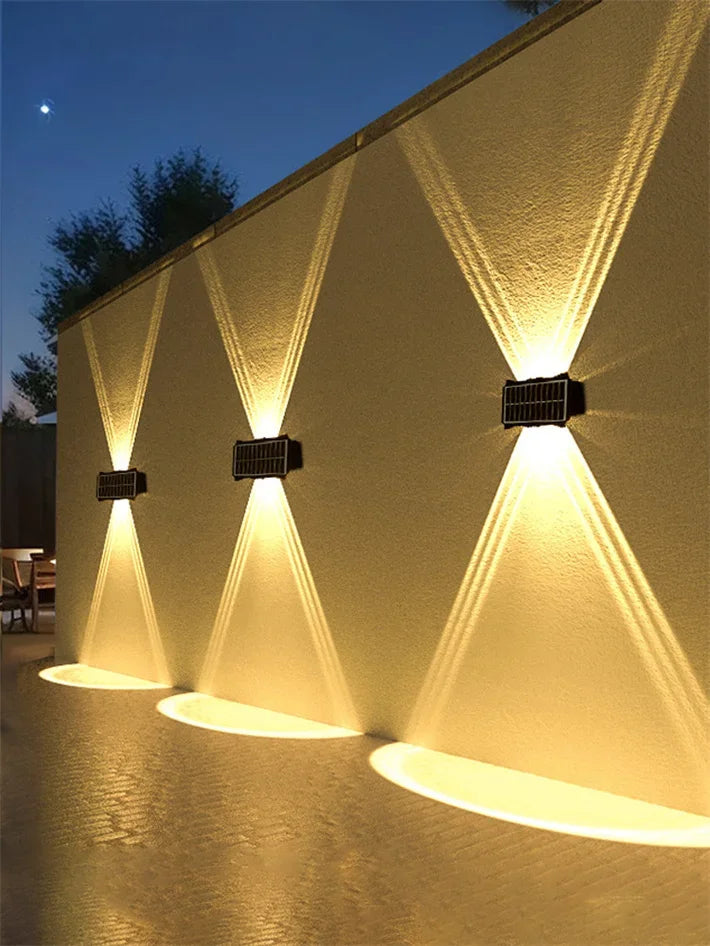 Solar Wall Lamp Outdoor Solar LED Light Waterproof Up And Down Luminous Lighting Balcony Yard Garden Decoration Lights