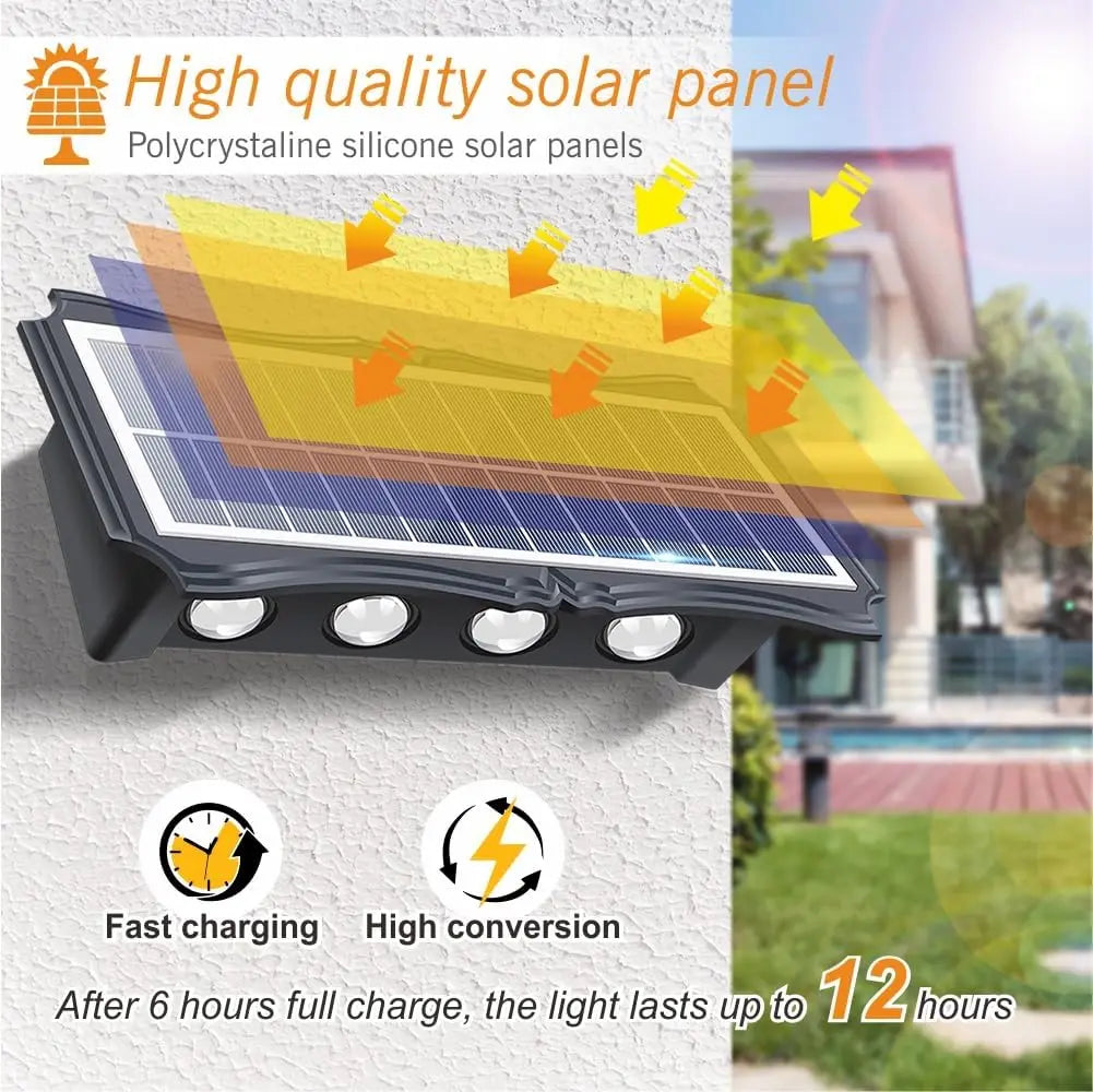 Solar Wall Lamp Outdoor Solar LED Light Waterproof Up And Down Luminous Lighting Balcony Yard Garden Decoration Lights