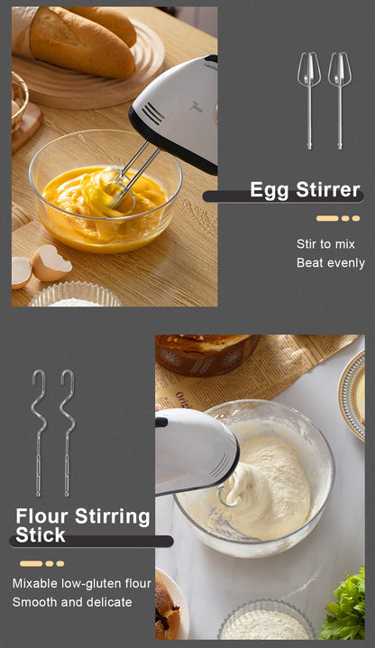 Electric Professional Handheld Blender Mixer Egg Beater Automatic Cream Blender Dough Cake Baking Pastry