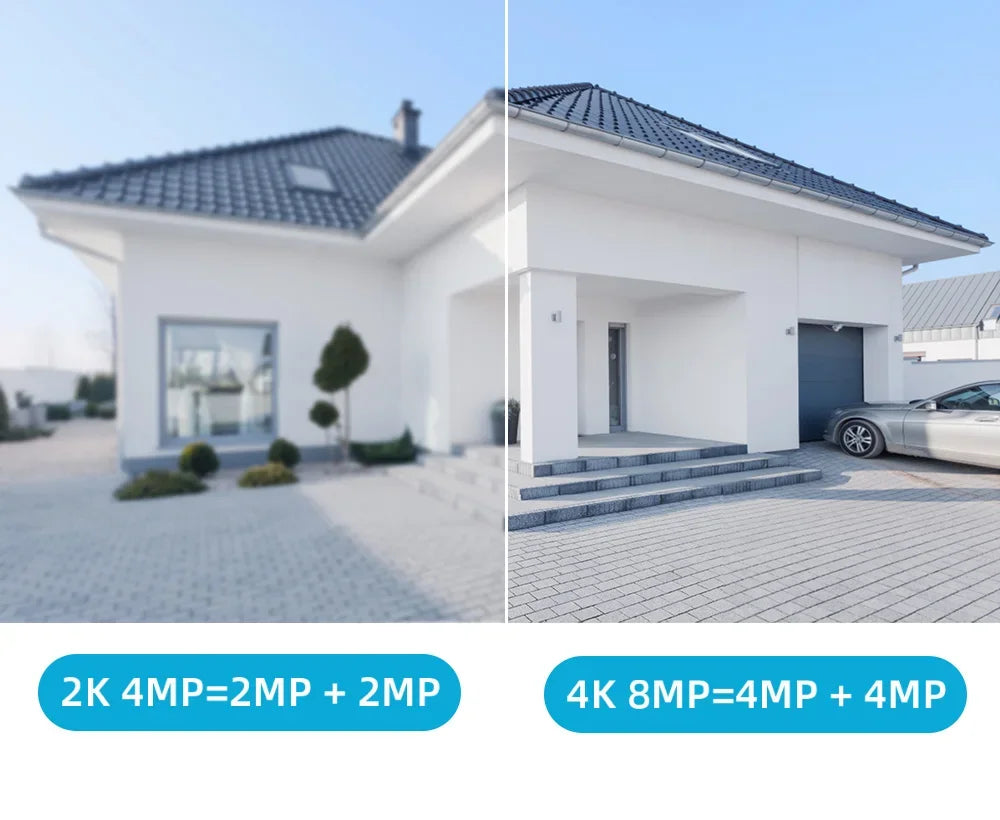 4K 8MP PTZ Dual Lens Wifi Camera Outdoor Night Vision Dual Screen Human Detection 4MP Security Protection Surveillance IP Camera