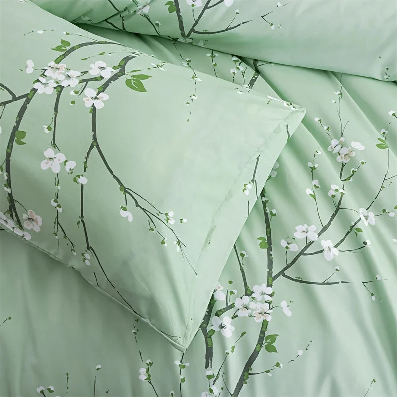 Bedding SetBedding Set Tree Branch Printing Bedding with Pillowcases Soft Lightweight Down Alternative Summer Bedding Sets