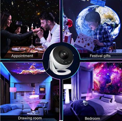 1pc Star Projector Night Light,Galaxy Projector,Planetarium Projector For Bedroom,Aurora Projector Include Replaceable 13Discs