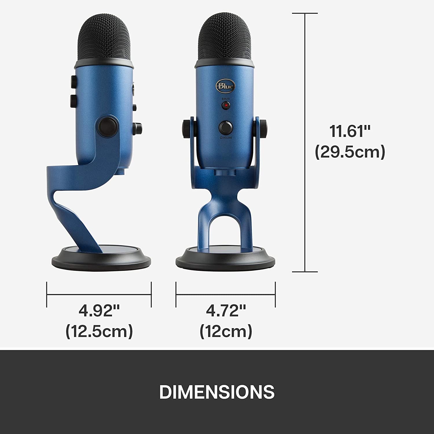 Logitech for Creators  Yeti USB Microphone for Gaming, Streaming, Podcasting, Twitch, Youtube, Discord, Recording for PC and Mac, 4 Polar Patterns, Studio Quality Sound, Plug & Play-Midnight